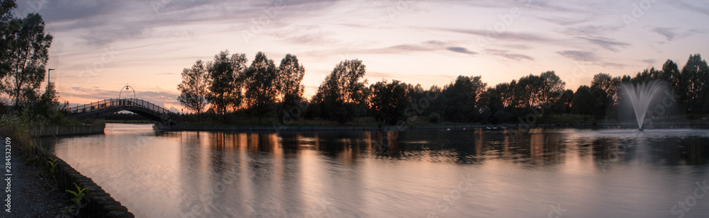 Panorama of Lakeside Doncaster with Sunset
