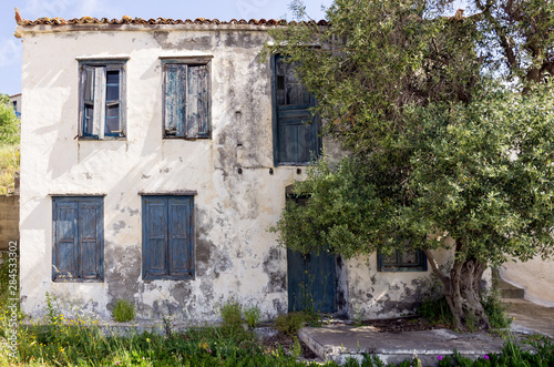 Architecture in the village of Agios Efstratios island  Greece