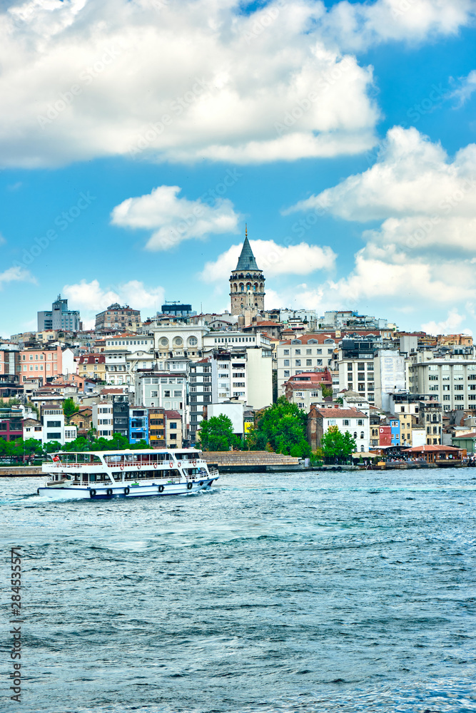 Istanbul city skyline with Galata tower in Turkey