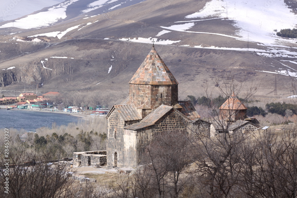 Armenia. Sevanavank (Sevan Monastery), a monastic complex located on a island of Lake Sevan in the Gegharkunik Province