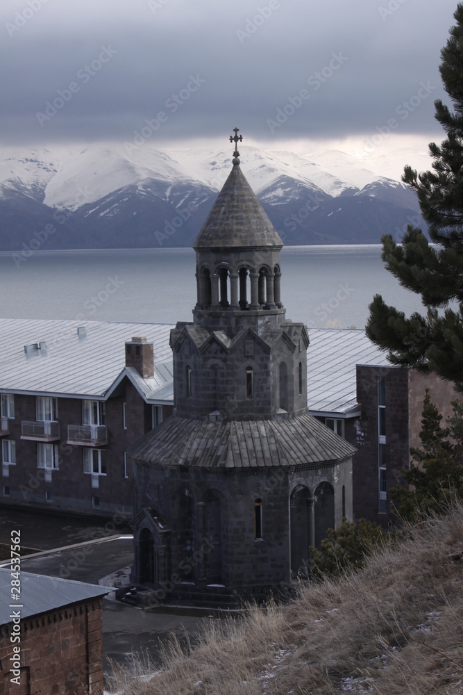Armenia. Sevan Lake. Theological Academy of Saint Vazgen Armenia. Sevan Lake. Theological Academy of Saint Vazgen