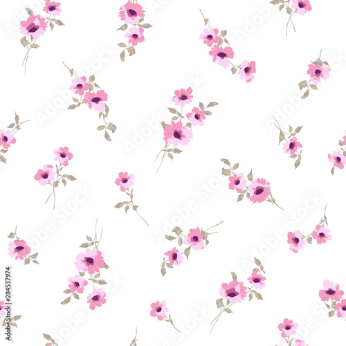 Seamless vector pattern of a beautiful flower,