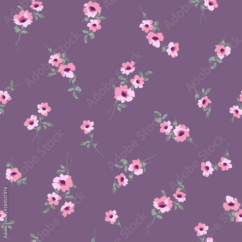 Seamless vector pattern of a beautiful flower,