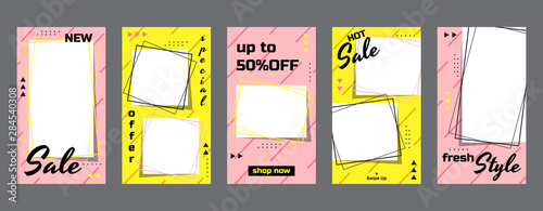 Social Media Stories Business Sale Marketing Promotion Banner Template Set