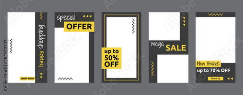 Social Media Stories Business Sale Marketing Promotion Banner Template Set