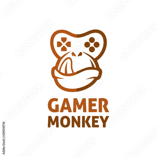 Gamer Monkey Head Logo Vector