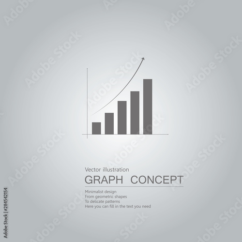 Vector drawn bar chart. The background is a gray gradient.