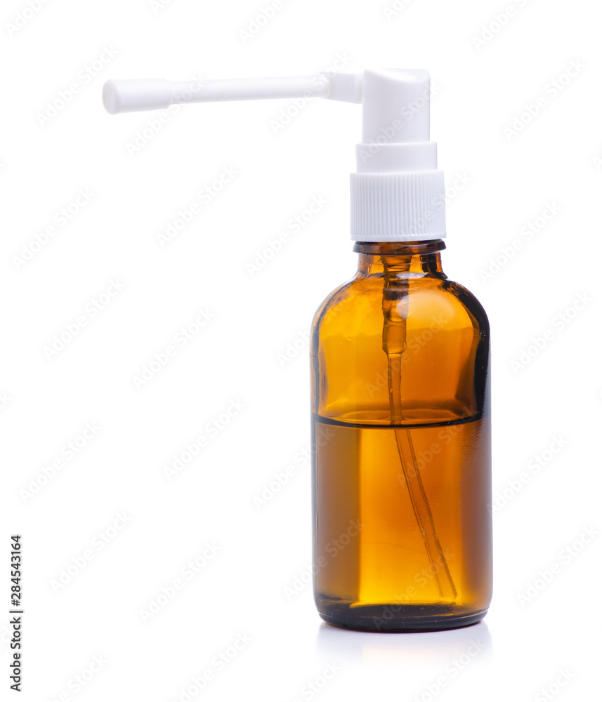 Throat spray medicine on white background isolation Throat spray medicine on white background isolation