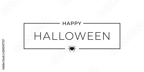Happy halloween banner on white background sign