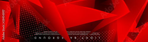 Triangular background. Abstract composition of 3D triangles. Modern geometric red background insulated black