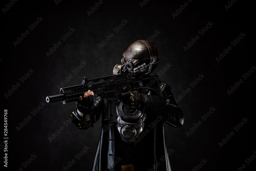 Fototapeta premium Post apocalyptic cyborg warrior 