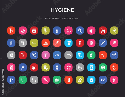50 hygiene colorful icons set. can be use for web mobile