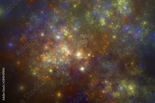 Golden fractal galaxy  digital artwork for creative graphic design