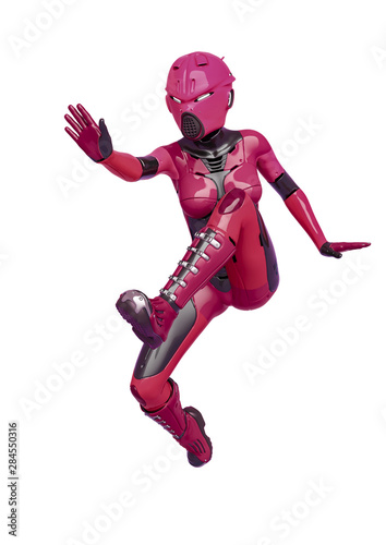 super soldier female action jump