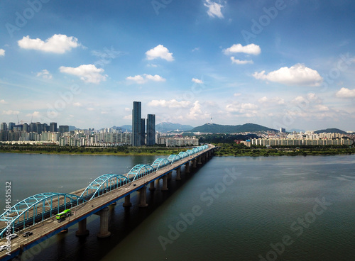 view of han river in seoul city south korea