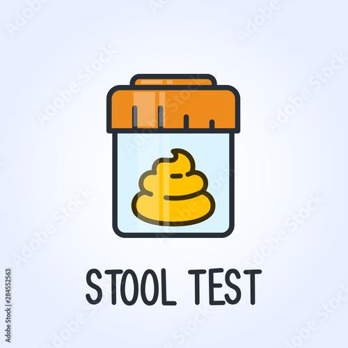 Stool test icon - laboratory testing service of excrements, medical analysis