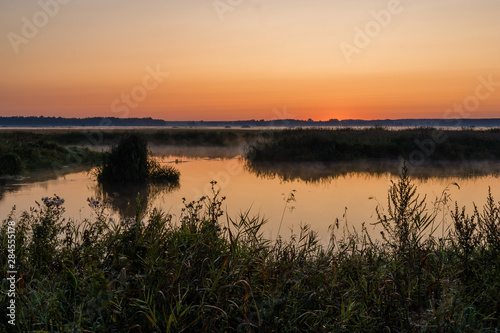 Letni poranek w Dolinie Narwi, Podlasie, Polska