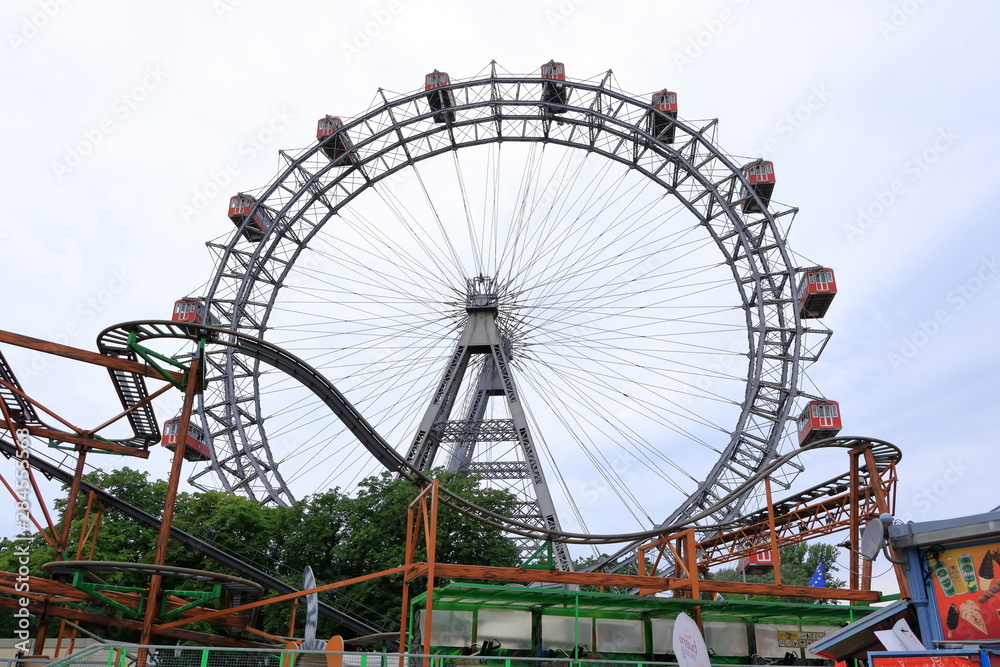 Old Ferris Wheel in the city of Vienna, Austria