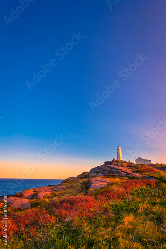 View of Cape Spear Lighthouse National Historic Site at Newfoundland Canada during sunset