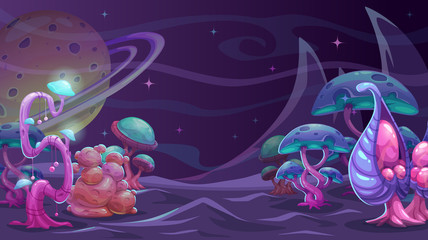 Leinwandbilder Aubergine Fantasy alien landscape. Another world concept background.  © lilu330