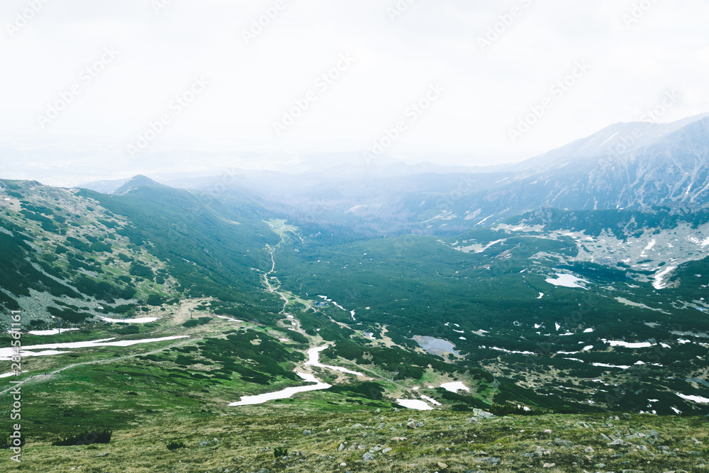 Fototapeta premium View from the top of Kasprowy Wierch mount. Tatry, Poland.