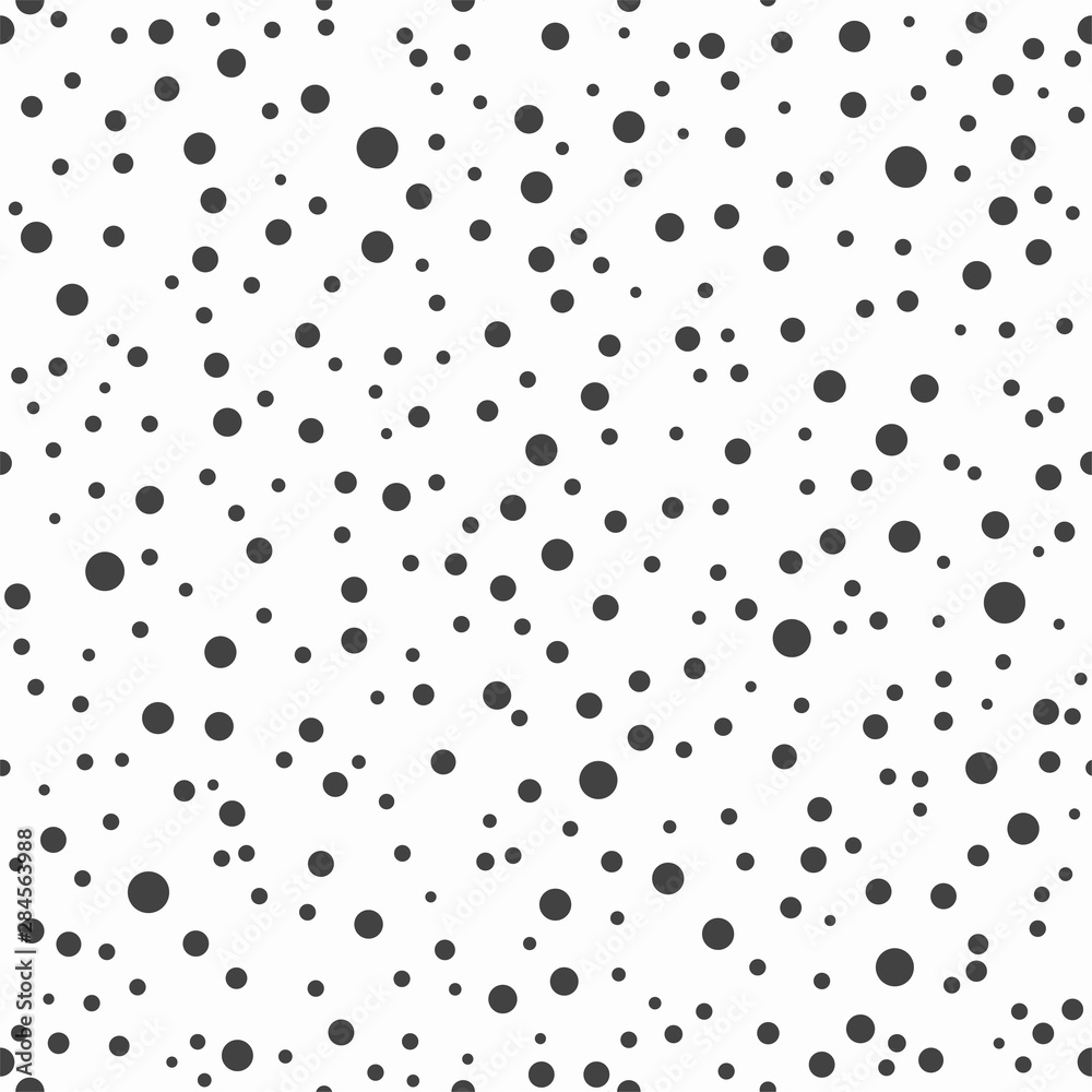 Seamless abstract pattern of little circles and dots on white. Decorative wallpaper, good for printing.