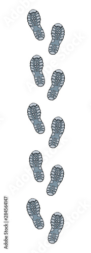 Footprints of shoes. Vector drawing