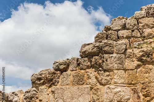 Ajloun Castle (Qalʻat ar-Rabad), is a 12th-century Muslim castle situated in northwestern Jordan. It was built by the Ayyubids in the 12th century and enlarged by the Mamluks in the 13th. © dadamira