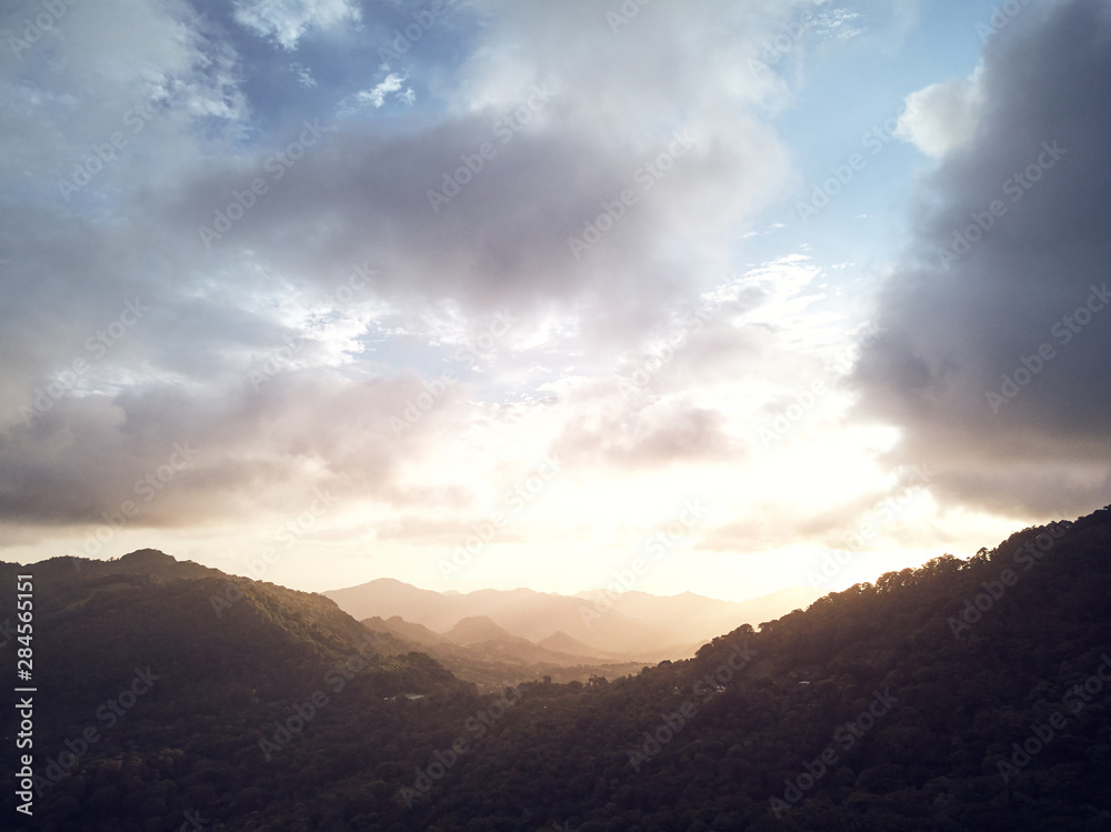Mountain valley on sunset light Mountain valley on sunset light