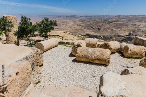 The memorial of Moses on Mount Nebo in Jordan. The place is mentioned in the Hebrew Bible as the place where Moses was granted a view of the Promised Land. 