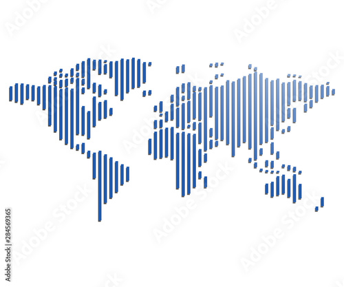 Stylized image of world map. Vector illustration