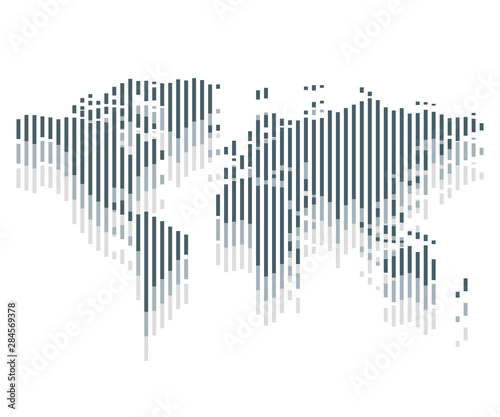 Stylized image of world map. Vector illustration