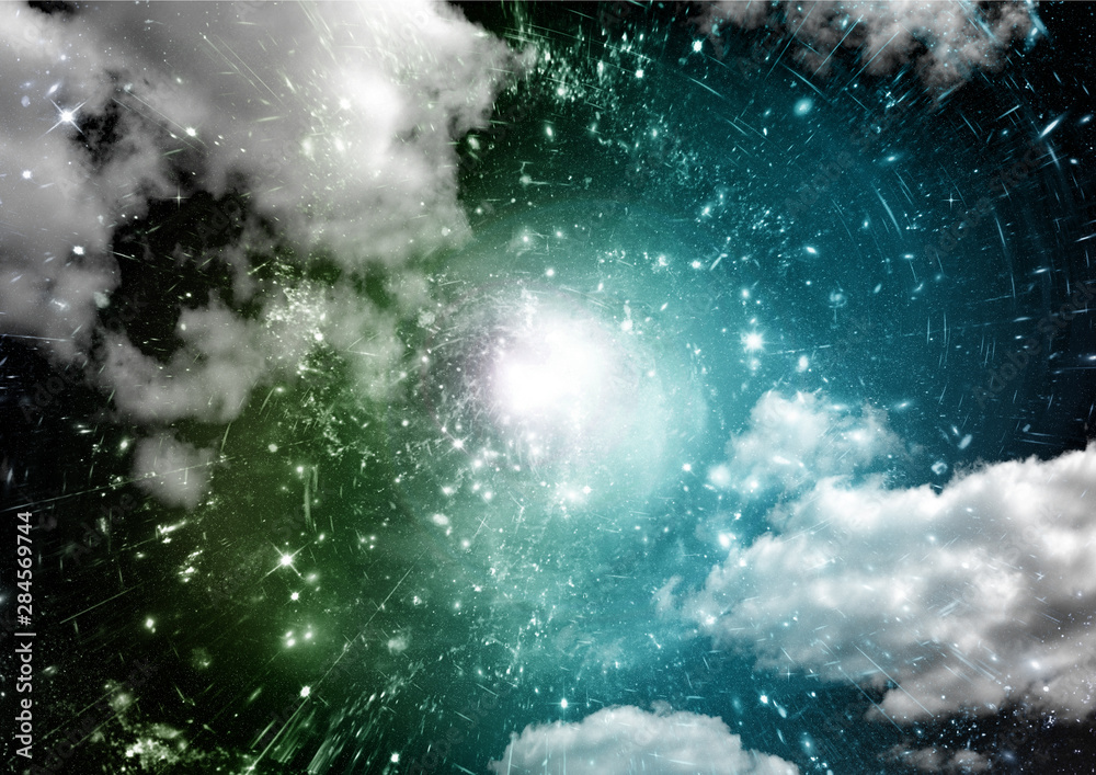 Obraz premium galaxy in a free space. 3D rendering