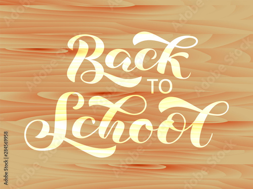 Back to school brush lettering. Vector illustration for card or banner