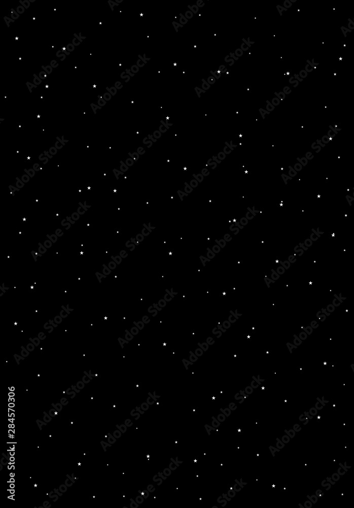 Huge clusters of stars in the dark sky. Black background. Vector illustration