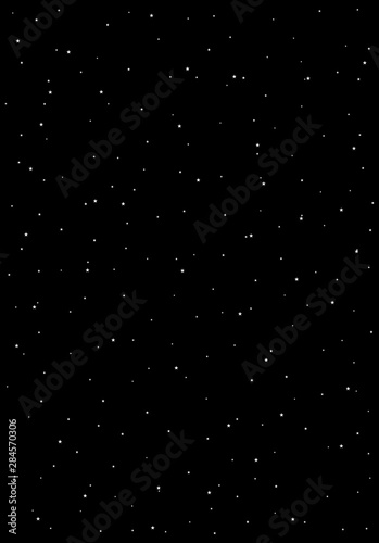 Huge clusters of stars in the dark sky. Black background. Vector illustration