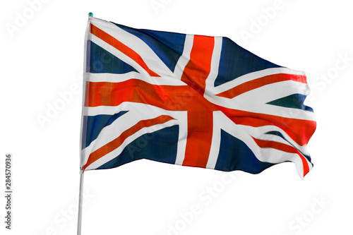 United Kingdom flag blowing on studio