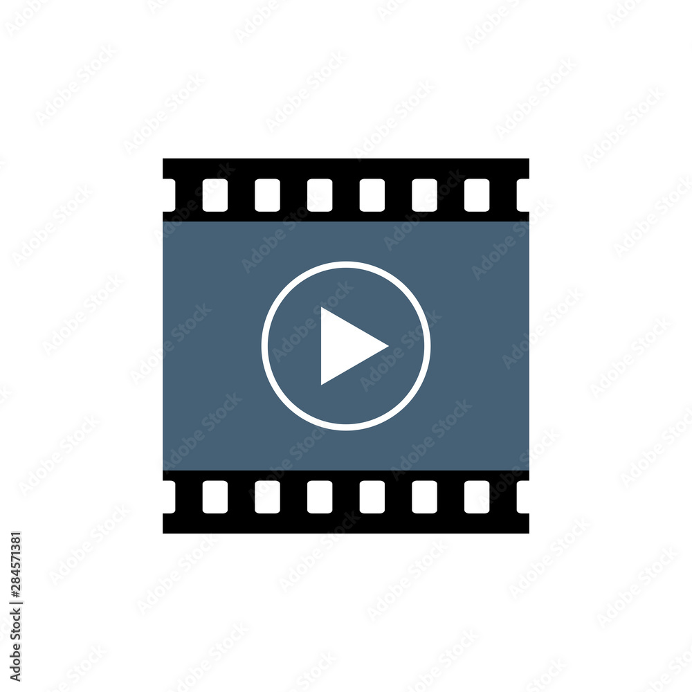 Fototapeta premium Playback button icon, video movie play vector isolated on white background