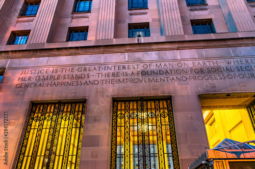 Entrance Robert Kennedy Justice Department Building Washington DC photo