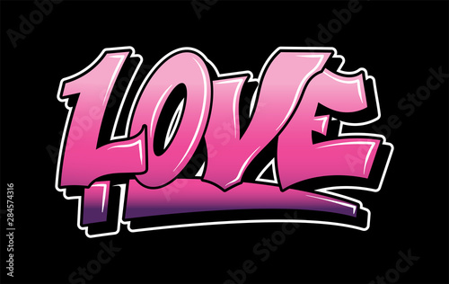 Graffiti style lettering text design