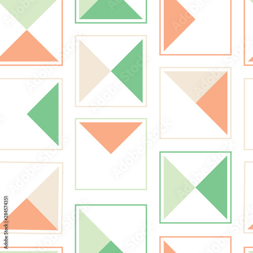 Retro geometric triangle square pattern vector seamless pattern