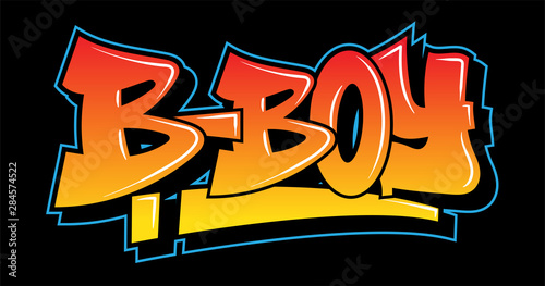 Graffiti style lettering text design