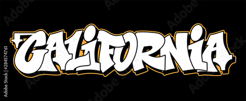 Graffiti style lettering text design