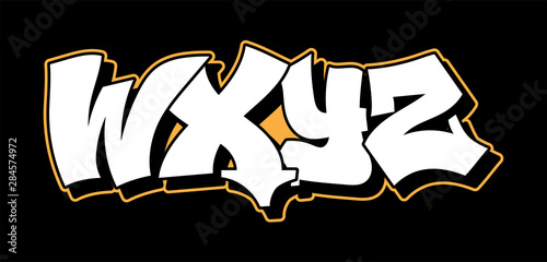 Graffiti style lettering text design