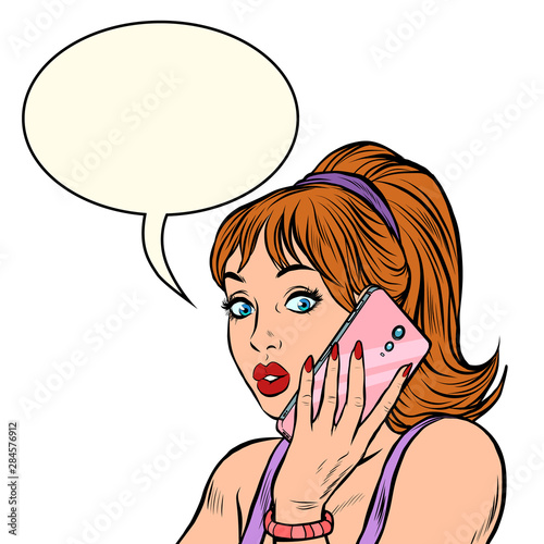 Serious woman talking on the phone. isolate on white background