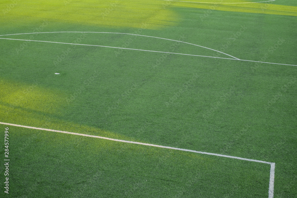 football field with white marking