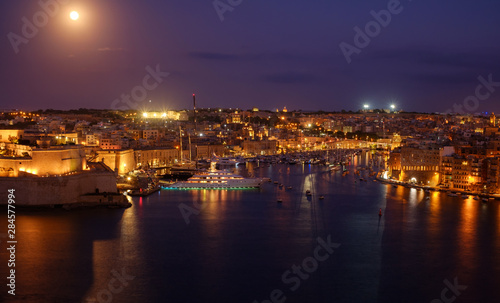 Fort St. Angelo and luxury yacht in grand harbour