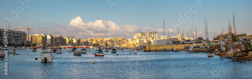 Panoramic landscape of Manoel Island Yacht Marina
