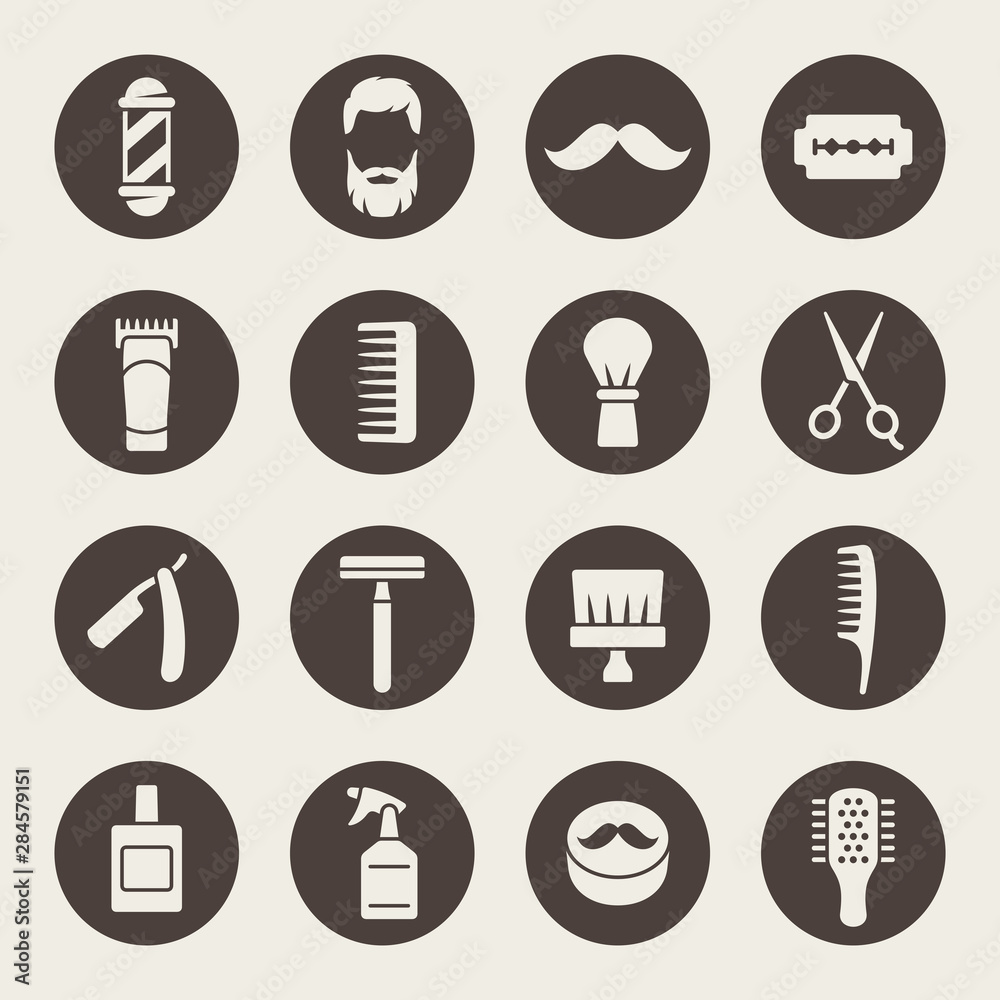 Barber shop vector icons Barber shop vector icons