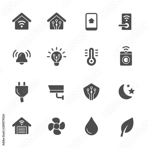 Smart home technology vector icons